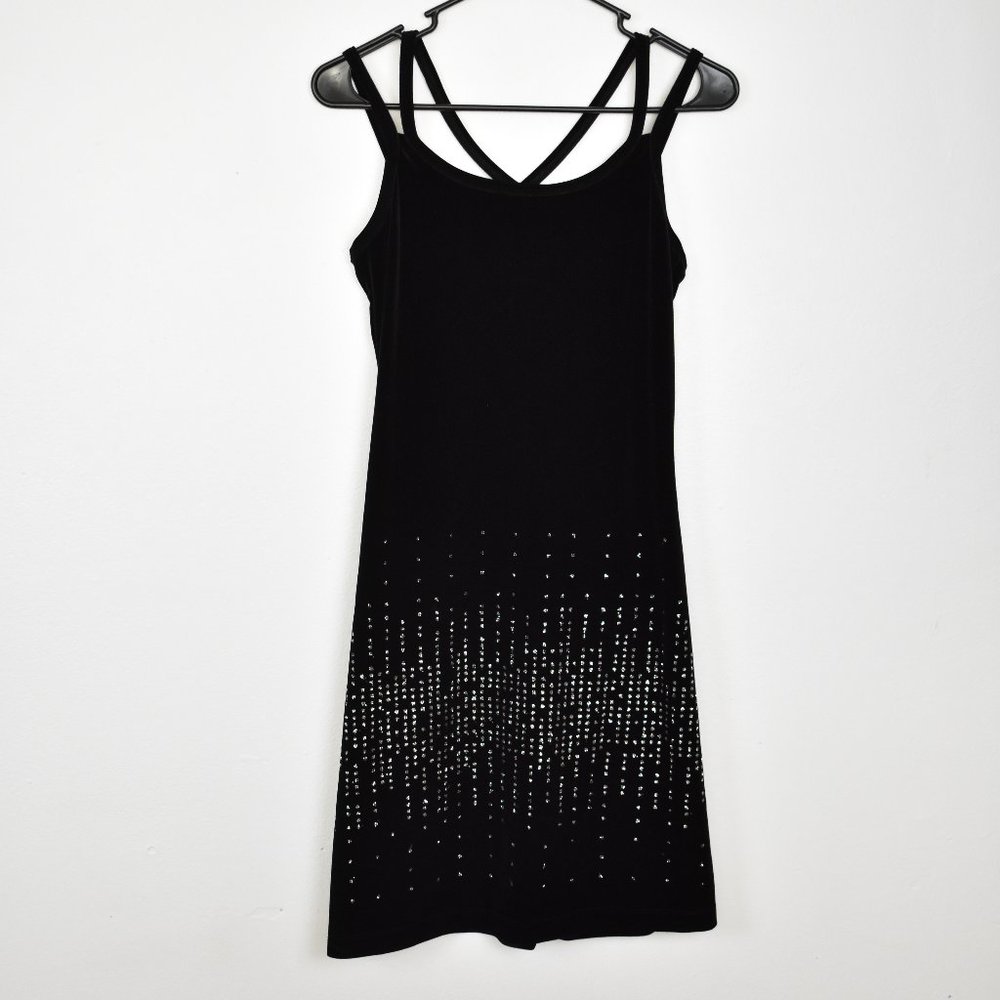 Double Fault  Velvet Dress with Rhinestone Accents